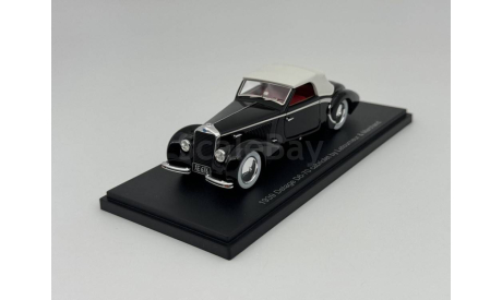 DELAGE D6-70 cabriolet by Letourneur & Marchand black арт.EMEU43023B, масштабная модель, scale43