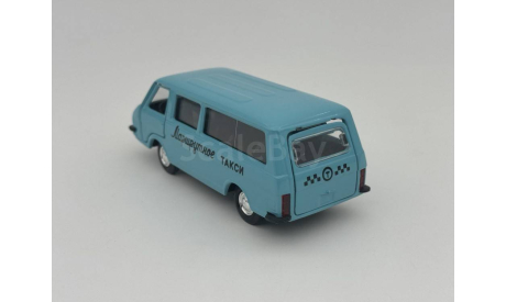0023)РАФ 2203 Маршрутное такси серо-синий, масштабная модель, scale43