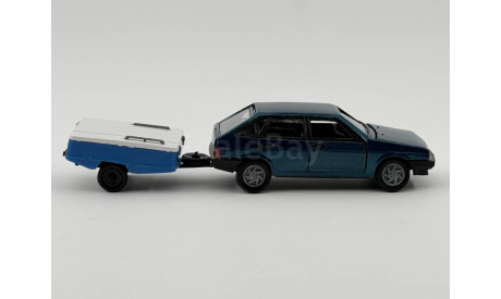 0207) Волжский 2109 с прицепом скиф, масштабная модель, scale43