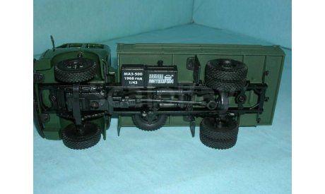 МАЗ-500 бортовой 1965 г. (зел.) 1:43, масштабная модель, scale43, Наш Автопром