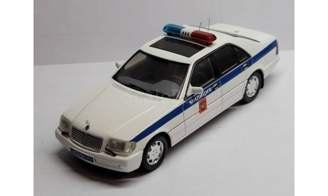 Mercedes-Benz W140 Милиция г. Москва 2007, Spark 1:43, масштабная модель, 1/43