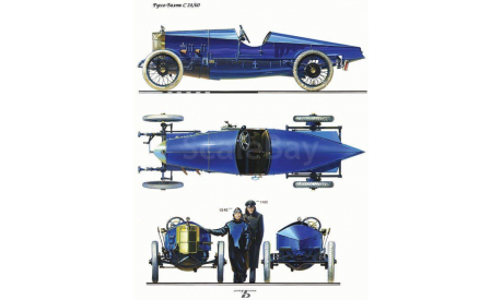 Кит Руссо-Балт С 24/60 гоночный, сборная модель автомобиля, scale43