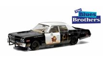 DODGE Monaco (1974) ’Bluesmobile’ Blues Brothers 1980 (из к/ф ’Братья Блюз’), white / black, масштабная модель, Greenlight Collectibles, scale43