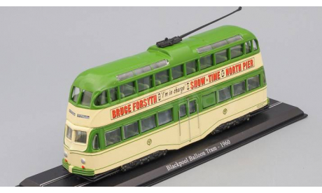 трамвай Blackpool Balloon Tram 1960 Green/Beige, масштабная модель, Atlas, scale87