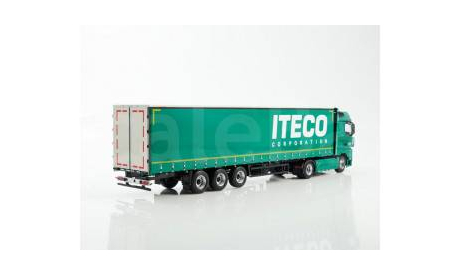 Камаз- 54901 с полуприцепом НЕФАЗ-93341 Iteco, зеленый, масштабная модель, ПАО КАМАЗ, scale43