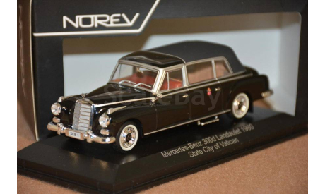 MERCEDES-BENZ 300d Landaulet State City of Vatican папа Иоанн ХХIII (1960), black, масштабная модель, scale43