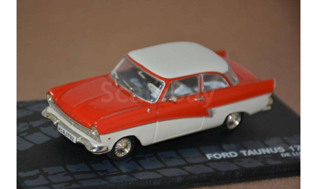 FORD TAUNUS 17M P2 De Luxe Coupе (1957), dark red/white, масштабная модель, scale43