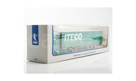 Камаз- 54901 с полуприцепом НЕФАЗ-93341 Iteco, зеленый, масштабная модель, ПАО КАМАЗ, scale43