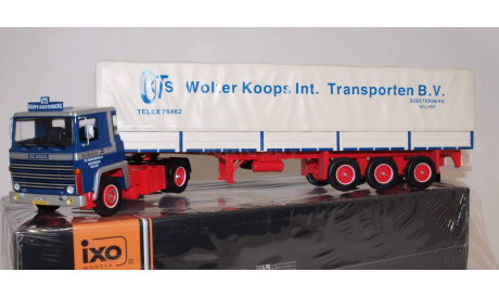 SCANIA LBT 141 с полуприцепом ’Wolter Koops’ 1976 Blue/Red, масштабная модель, scale43