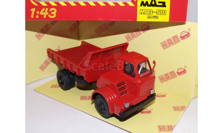 МАЗ-510 (1962) самосвал, красный, масштабная модель, scale43