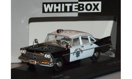 PLYMOUTH Savoy ’California Highway Patrol’ (1959), black / whit, масштабная модель, WhiteBox, 1:43, 1/43