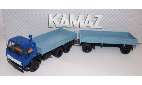 КАМАЗ-5320 с прицепом ГКБ-8650, синий / голубой, масштабная модель, scale43