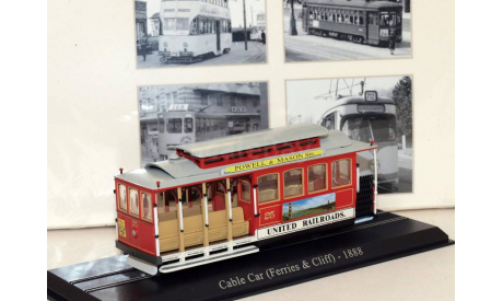 трамвай Cable Car (Ferries & Cliff) San Francisco Tram 1888 Red, железнодорожная модель, scale87