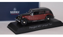 PEUGEOT 401 Longue Taxi 1935 Dark Red/Black, масштабная модель, Renault, scale43