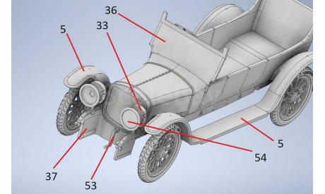 кит РУССО-БАЛТ С24-30  пробег С-П--Севастополь, сборная модель автомобиля, Руссо Балт, 1:43, 1/43