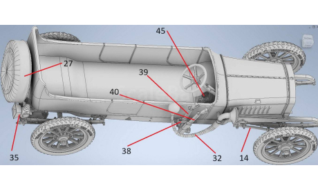 кит РУССО-БАЛТ С24-30  пробег С-П--Севастополь, сборная модель автомобиля, Руссо Балт, 1:43, 1/43