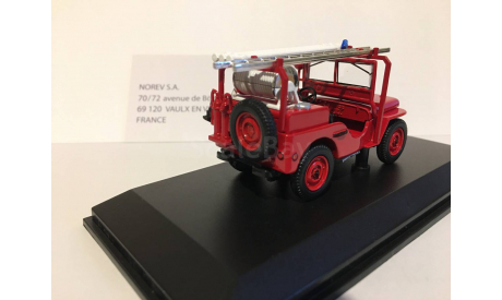 JEEP WILLYS POMPIERS, масштабная модель, 1:43, 1/43, Norev