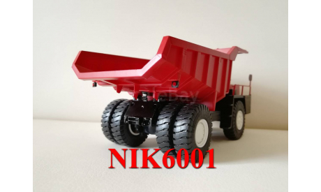Н001 БЕЛАЗ-540 самосвал, красный / белый, масштабная модель, scale43, Наш Автопром