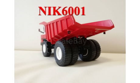 Н007 БЕЛАЗ-548 самосвал, красный / белый, масштабная модель, scale43, Наш Автопром