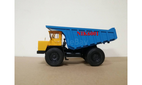 Н0122 БЕЛАЗ-7527 самосвал, желтый / синий, масштабная модель, scale43, Наш Автопром