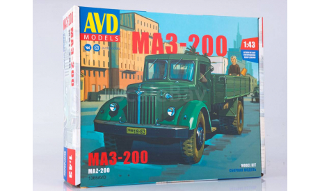 1365AVD Сборная модель МАЗ-200 бортовой, сборная модель автомобиля, scale43, AVD Models
