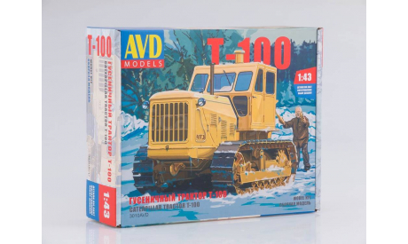 3010AVD Сборная модель Гусеничный трактор Т-100, масштабная модель, scale43, AVD Models, ЧТЗ