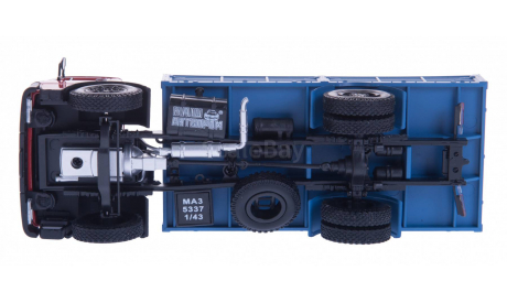 Н206 МАЗ 5337 бортовой (1987-1994), красный / синий, масштабная модель, 1:43, 1/43, Наш Автопром