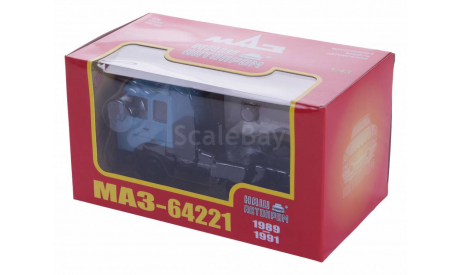 Н798 МАЗ 64221 седельный тягач (1989-1991), голубой, масштабная модель, scale43, Наш Автопром
