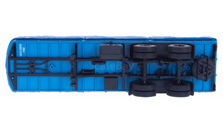 H851 МАЗ 5205 полуприцеп с тентом, синий, масштабная модель, scale43, Наш Автопром