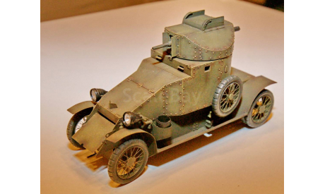 1/35 модель танка Ланчестер с 37 мм пушкой Гочкисс Lanchester armoured car 37mm Hotchkiss бронеавтомобиль 1915 год Россия смола, масштабные модели бронетехники, коллекция Новостройки СПб, scale35