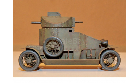 1/35 модель танка Ланчестер с 37 мм пушкой Гочкисс Lanchester armoured car 37mm Hotchkiss бронеавтомобиль 1915 год Россия смола, масштабные модели бронетехники, коллекция Новостройки СПб, scale35