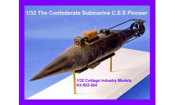 1/32 сборная модель подводной лодки Пионер времен Войны Севера и Юга в США 1860-е