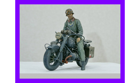 1/9 модель мотоцикла БМВ Р75 с жандармом Германия времен Второй мировой войны, масштабная модель мотоцикла, коллекция Новостройки СПб, scale35