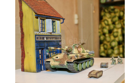 1/35 модель танка Пантера Ф с опорными катками с внутренней амортизацией и башней смал турн Sd.Kfz.171 Pz.Kpfw Panther Ausf.F mit Gummigedampften Stahllaufrollen, масштабные модели бронетехники, коллекция Новостройки СПб, scale35