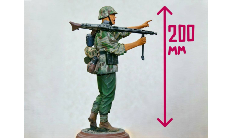 1/9 200 мм продажа фигура немецкого пулеметчика панцергренадера с МГ-42 Германия Вторая мировая война, фигурка, Коллекция Новостройки СПб, scale8