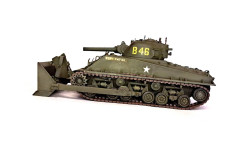 ​1/35 модель танка М4 А3 Шерман со 105 мм гаубицей и бульдозерным отвалом М-1 США U.S. Medium Tank M4A3 Sherman 105mm Howitzer & M1 Dozer Blade М4А3 М4 М-4