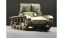 1/35 модель танка Т-26 двухбашенный СССР 1930-40 е годы Вторая мировая война доработанный танк Виккерс 6-тонный Викерс, масштабные модели бронетехники, Коллекция Новостройки СПб, scale35