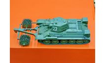 1/35 модель танка Т-34 -76 с минным тралом, СССР, масштабные модели бронетехники, коллекция Новостройки СПб, scale35