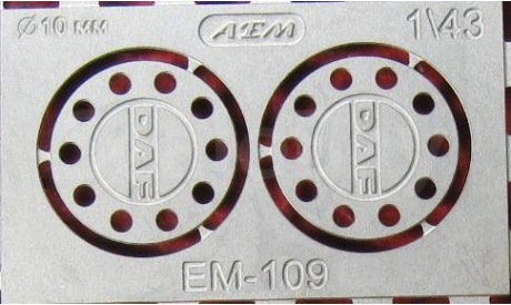 Фототравление Колпаки на колёса грузовиков DAF  матовый никель, фототравление, декали, краски, материалы, scale43, АЕМ