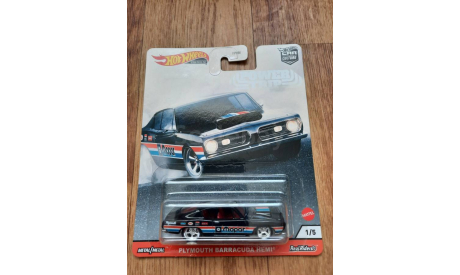 Hot Wheels Premium 1/64 Plymouth Barracuda Hemi, масштабная модель, scale64