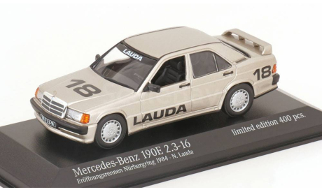 Mercedes 190E 2.3-16 Opening Race 1984 Lauda Lim. 400 pcs 1:43 Minichamps, масштабная модель, scale43, Mercedes-Benz