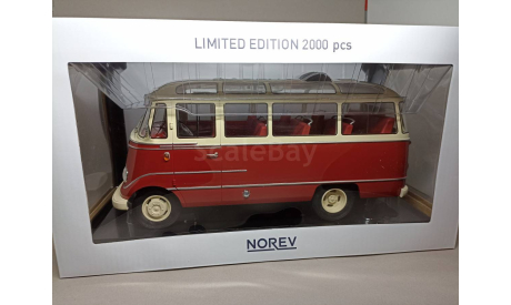 Mercedes O319 bus 1960 red/creme Limited Edition 2000 pcs. NOREV 1:18, масштабная модель, Mercedes-Benz, scale18