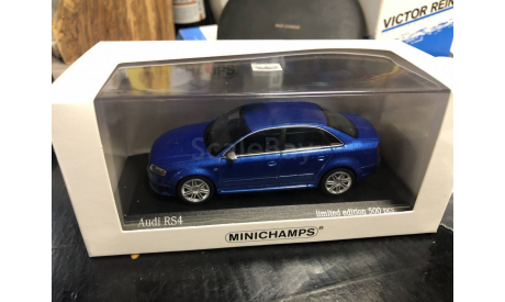 Audi RS4 Saloon 2004 bluemetallic lim.500 Minichamps 1:43, масштабная модель, scale43