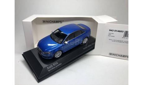 Audi RS4 Saloon 2004 bluemetallic lim.500 Minichamps 1:43, масштабная модель, scale43