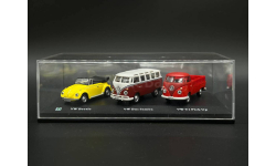 1/72 Set Volkswagen Beetle,  Bus Samba, Puck Up T1 -  Cararama / Hongwell