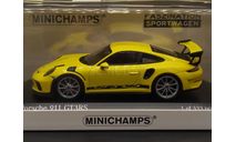 1/43 Porsche 911 type 991 (991.2) GT3 RS 2018 Yellow - Minichamps, масштабная модель, scale43