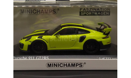 1/43 Porsche 911 type 991 (991.2) GT2 RS 2018 Acid Green - Minichamps, масштабная модель, scale43