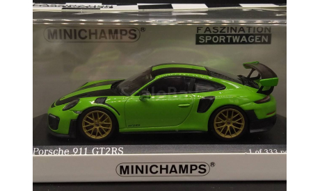 1/43 Porsche 911 type 991 (991.2) GT2 RS 2018 Green - Minichamps, масштабная модель, scale43