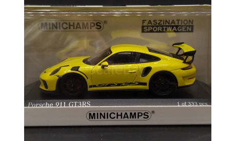 1/43 Porsche 911 type 991 (991.2) GT3 RS Yellow - Minichamps, масштабная модель, 1:43