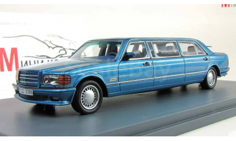 Mercedes-Benz W126 Stretch Limousine blue metallic, масштабная модель, Neo Scale Models, 1:43, 1/43